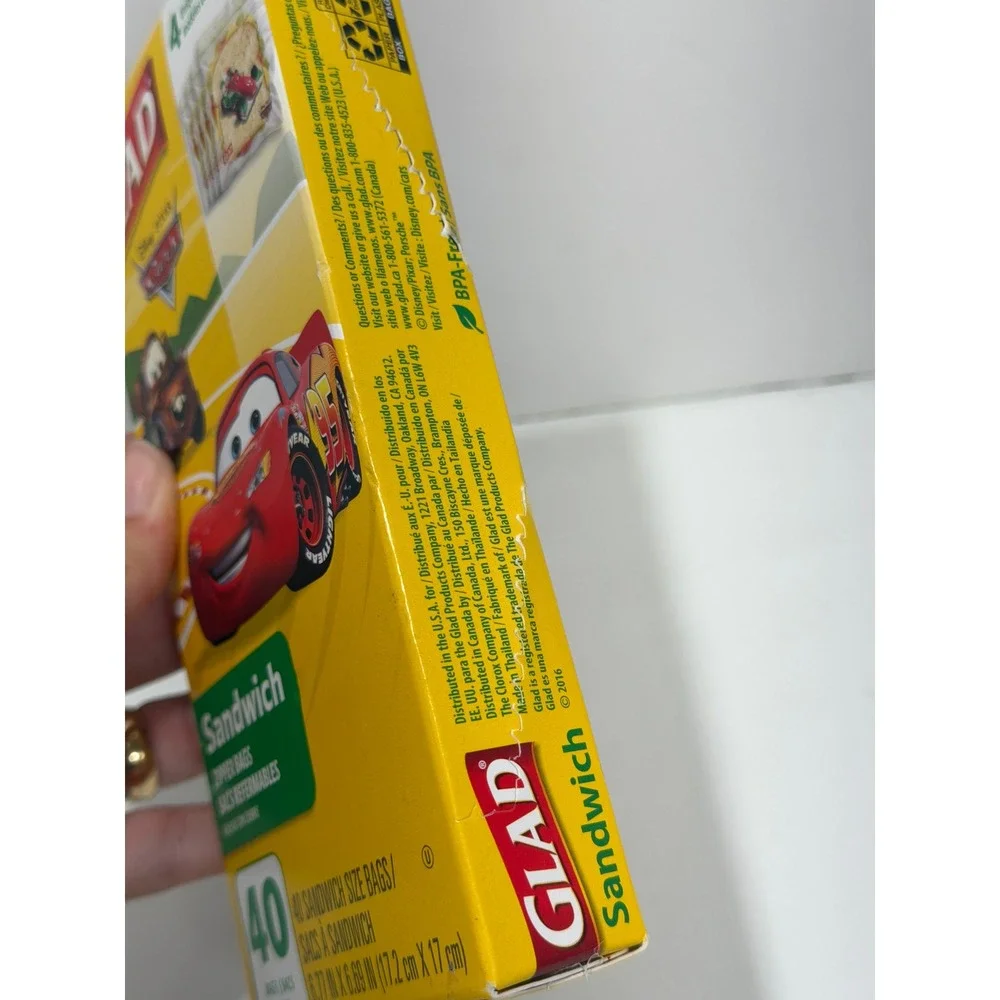 2 Glad Disney Pixar Cars & Frozen Sandwich Zipper Bags car 40 bags - frozen 39‎